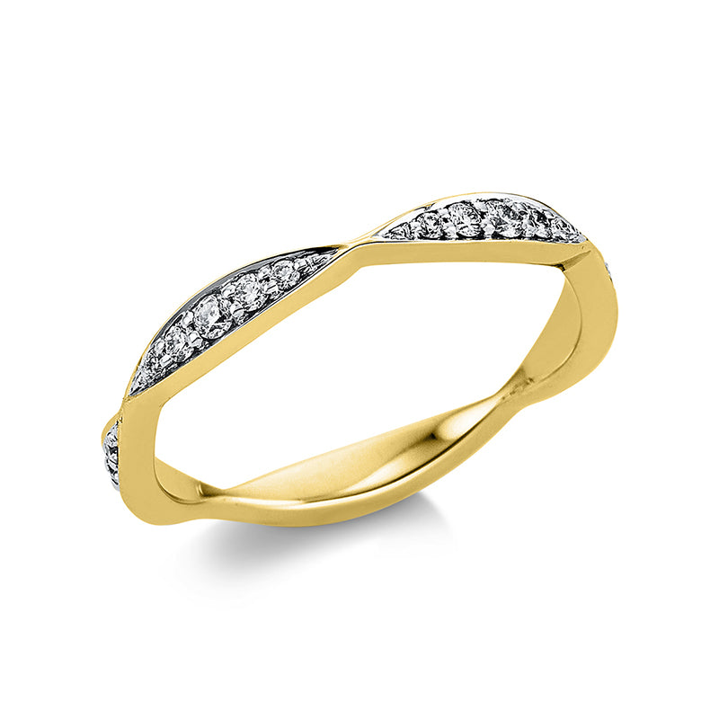 Ring    aus 750/-18 Karat Gelbgold mit 20 Diamanten 0