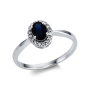 Ring aus Gold mit Diamanten mit Saphir, -Symbol - 1W715