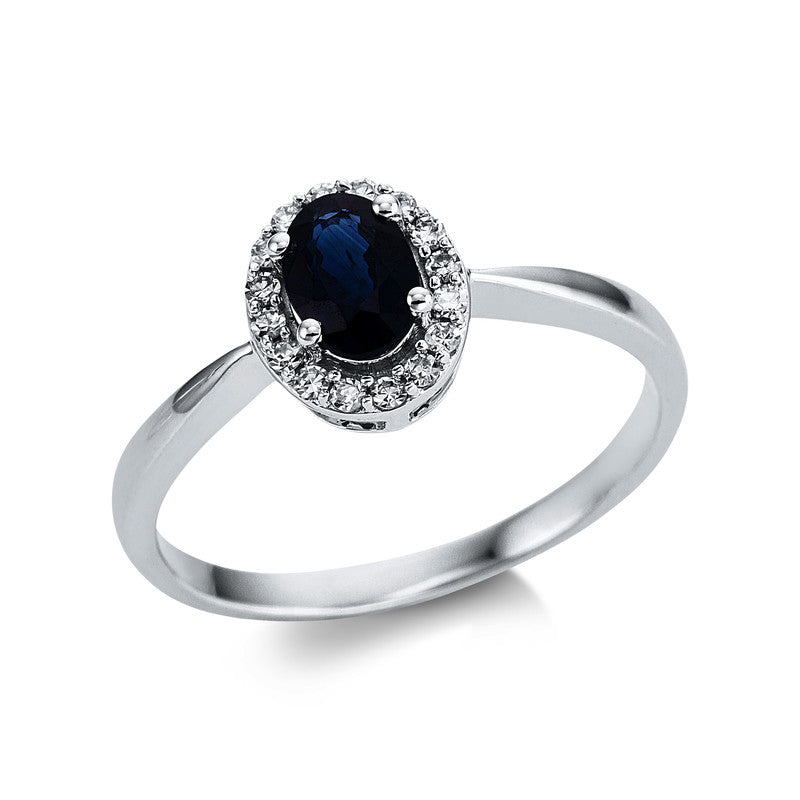 Ring aus Gold mit Diamanten mit Saphir, -Symbol - 1W715
