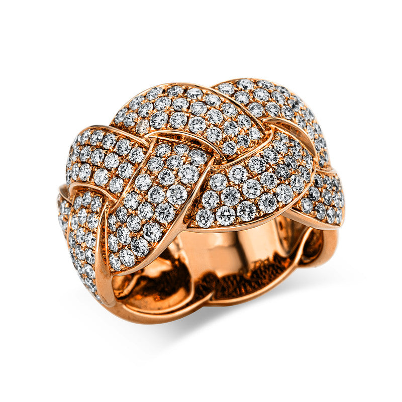 Ring    aus 750/-18 Karat Rotgold mit 164 Diamanten 1