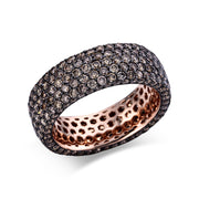 Ring - Pavé aus Gold mit Diamanten, Fassung schwarz rhodiniert - 1X174