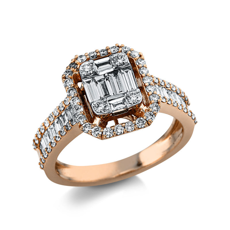 Ring    aus 585/-14 Karat Rotgold / Weißgold mit 86 Diamanten 1