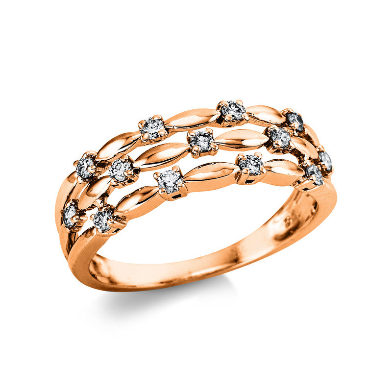 Ring    aus 750/-18 Karat Rotgold mit 13 Diamanten 0