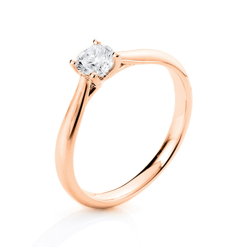 Ring    aus 750/-18 Karat Rotgold mit 1 Diamant 0