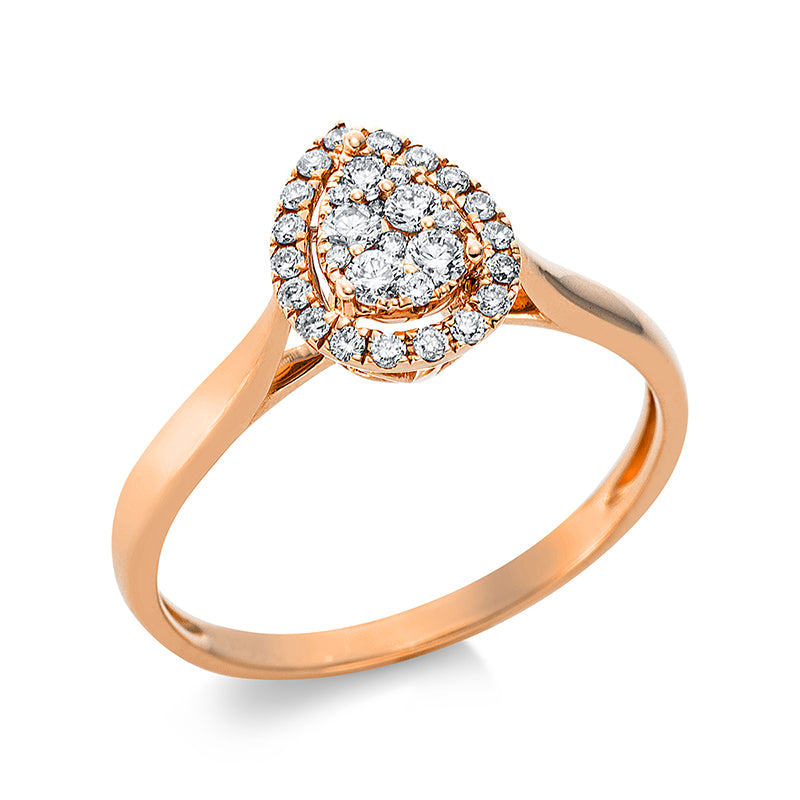 Ring    aus 750/-18 Karat Rotgold mit 30 Diamanten 0