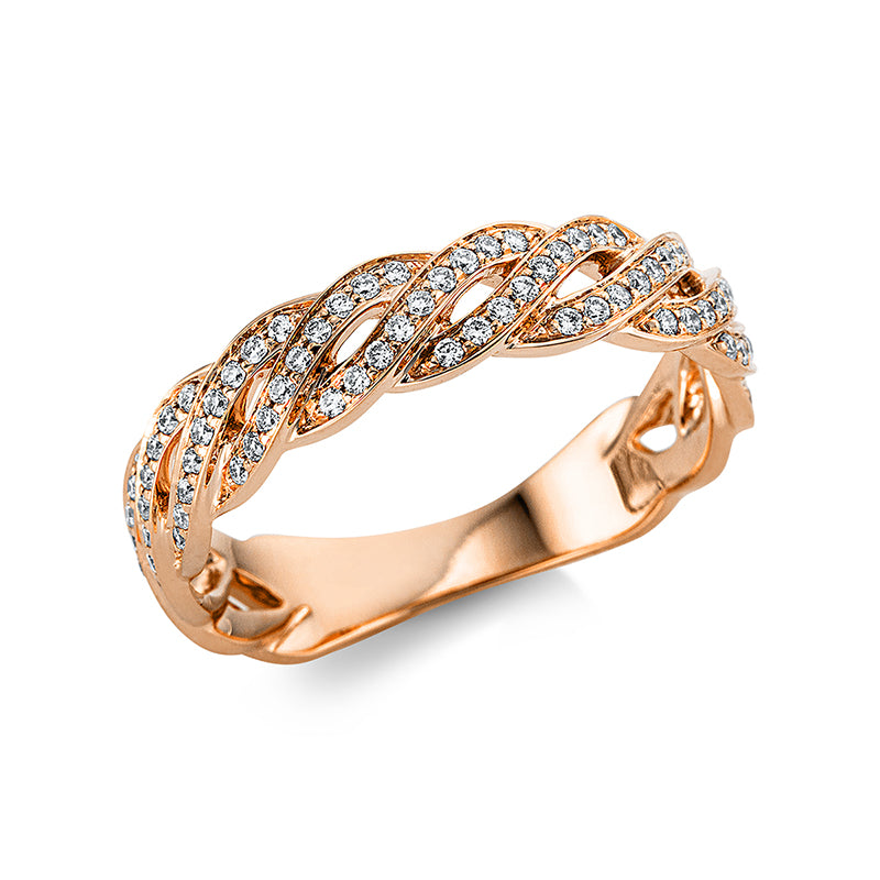 Ring    aus 750/-18 Karat Rotgold mit 89 Diamanten 0