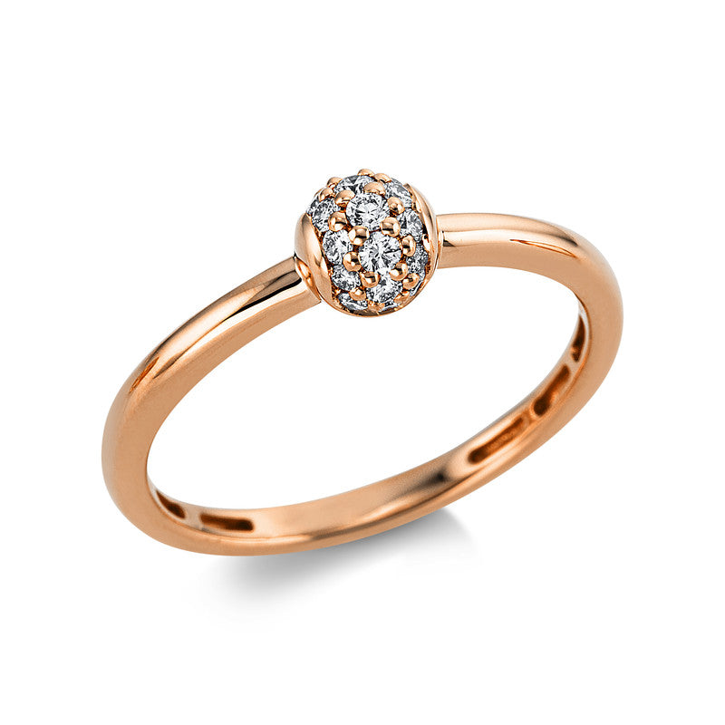 Ring    aus 750/-18 Karat Rotgold mit 19 Diamanten 0