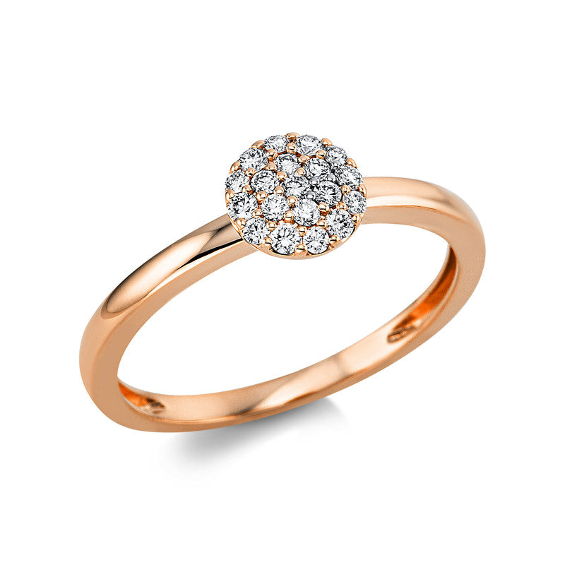 Ring    aus 750/-18 Karat Rotgold mit 19 Diamanten 0