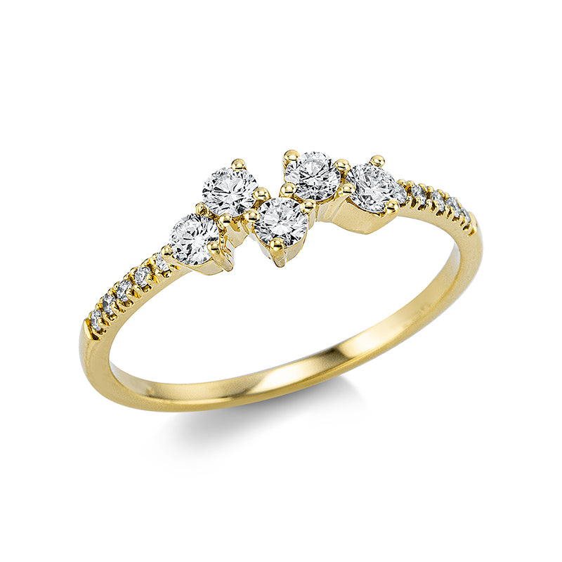 Ring    aus 750/-18 Karat Gelbgold mit 15 Diamanten 0