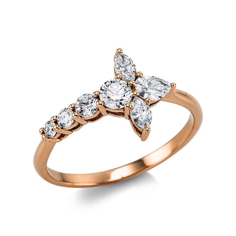 Ring    aus 750/-18 Karat Rotgold mit 7 Diamanten 0