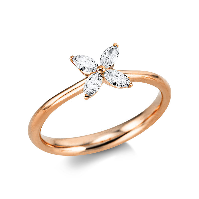 Ring    aus 750/-18 Karat Rotgold mit 4 Diamanten 0