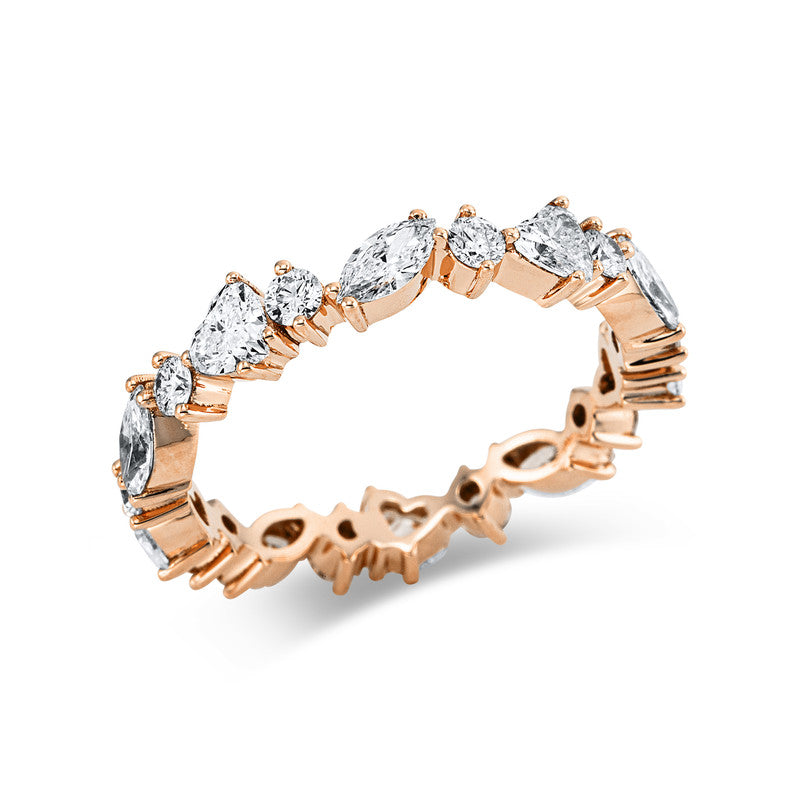Ring    aus 750/-18 Karat Rotgold mit 20 Diamanten 1