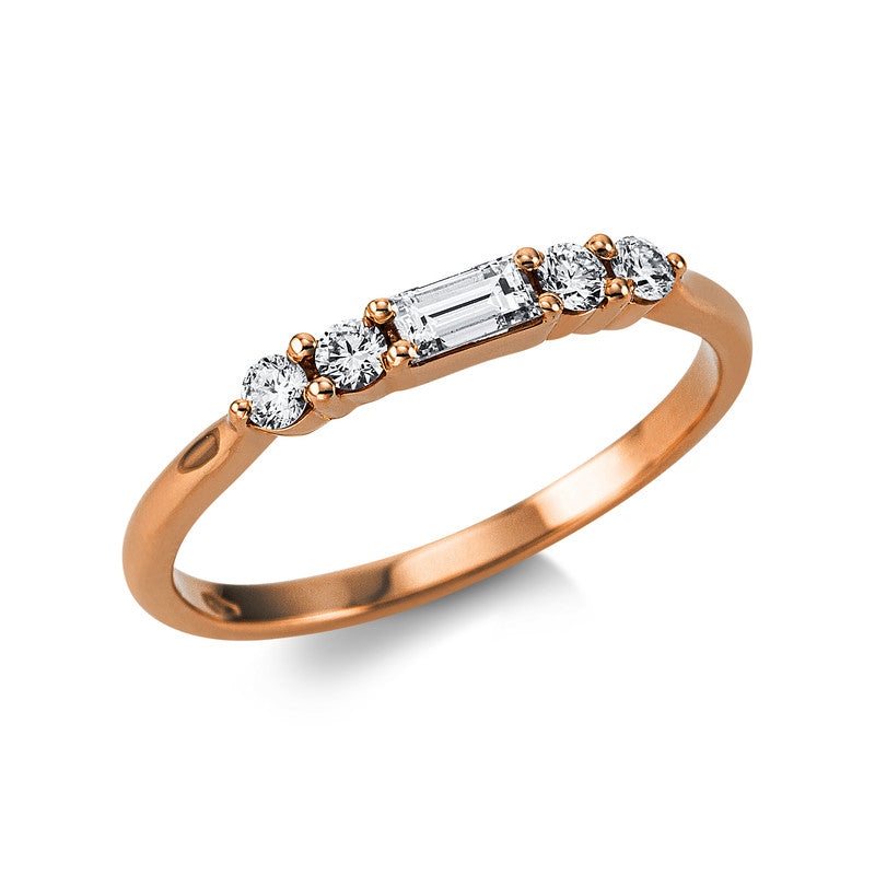 Ring    aus 750/-18 Karat Rotgold mit 5 Diamanten 0