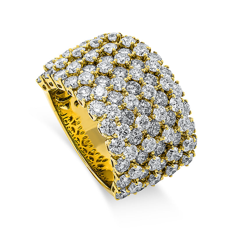 Ring    aus 750/-18 Karat Gelbgold mit 95 Diamanten 5