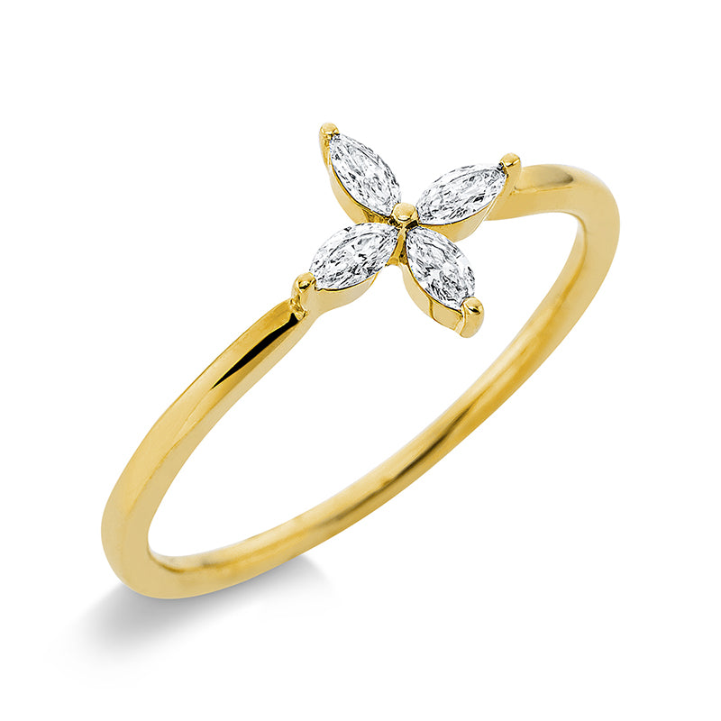 Ring    aus 750/-18 Karat Gelbgold mit 4 Diamanten 0