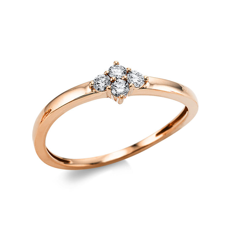 Ring    aus 750/-18 Karat Rotgold mit 4 Diamanten 0