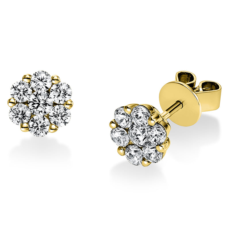 Ohrstecker    aus 750/-18 Karat Gelbgold mit 14 Diamanten 0