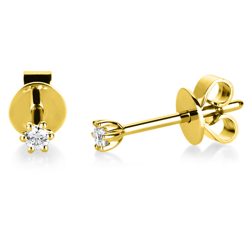 Ohrstecker    aus 585/-14 Karat Gelbgold mit 2 Diamanten 0