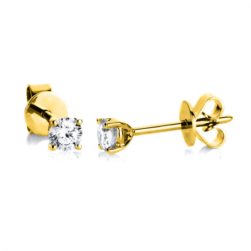 Ohrstecker    aus 750/-18 Karat Gelbgold mit 2 Diamanten 0