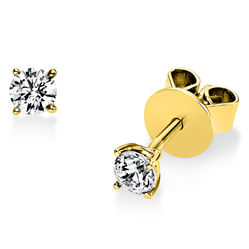 Ohrstecker    aus 750/-18 Karat Gelbgold mit 2 Diamanten 0