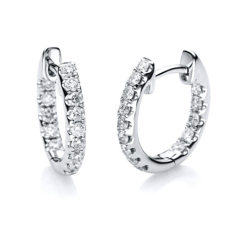 Creolen    aus 750/-18 Karat Weißgold mit 28 Diamanten 0