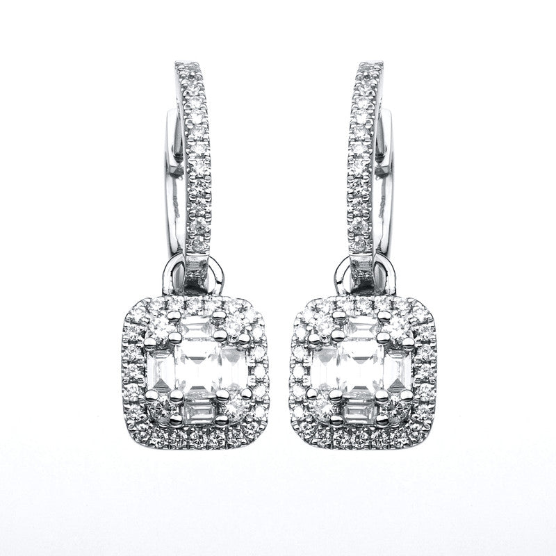 Ohrschmuck    aus 750/-18 Karat Weißgold mit 92 Diamanten 0