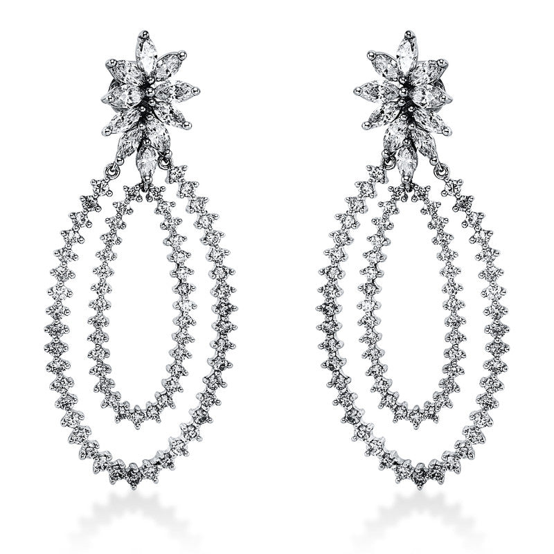 Ohrschmuck    aus 750/-18 Karat Weißgold mit 158 Diamanten 4