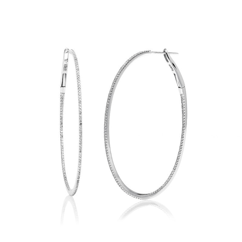 Creolen    aus 750/-18 Karat Weißgold mit 232 Diamanten 0