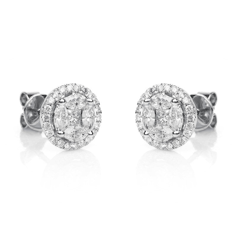 Ohrstecker    aus 750/-18 Karat Weißgold mit 54 Diamanten 1