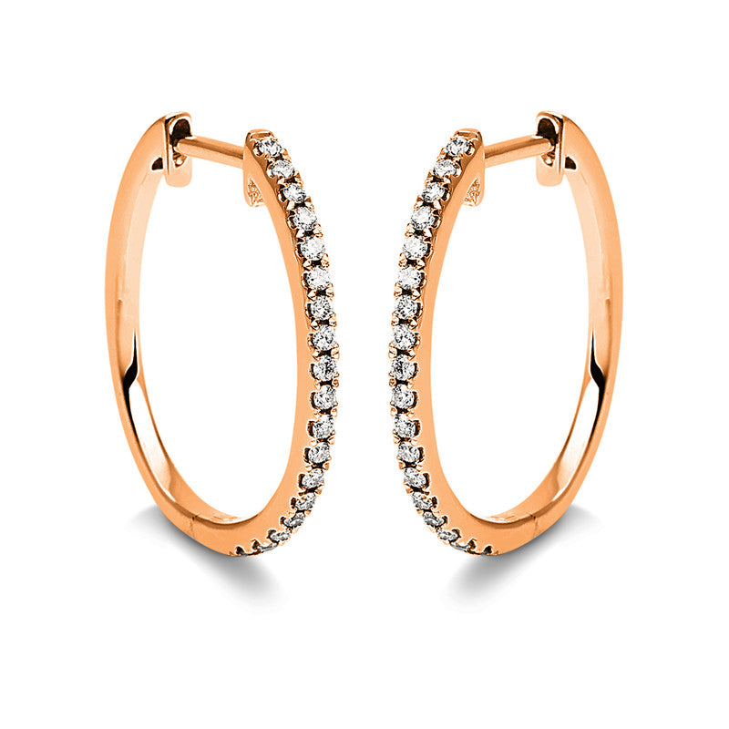 Creolen    aus 750/-18 Karat Rotgold mit 36 Diamanten 0