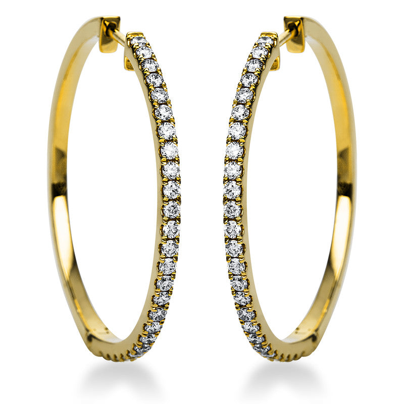 Creolen    aus 585/-14 Karat Gelbgold mit 50 Diamanten 0