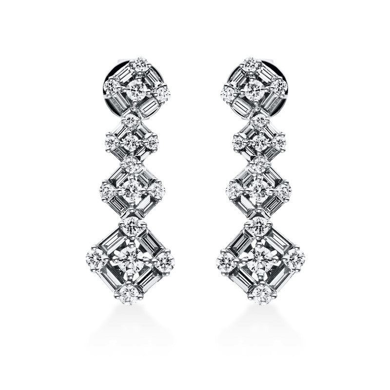 Ohrstecker    aus 750/-18 Karat Weißgold mit 66 Diamanten 1