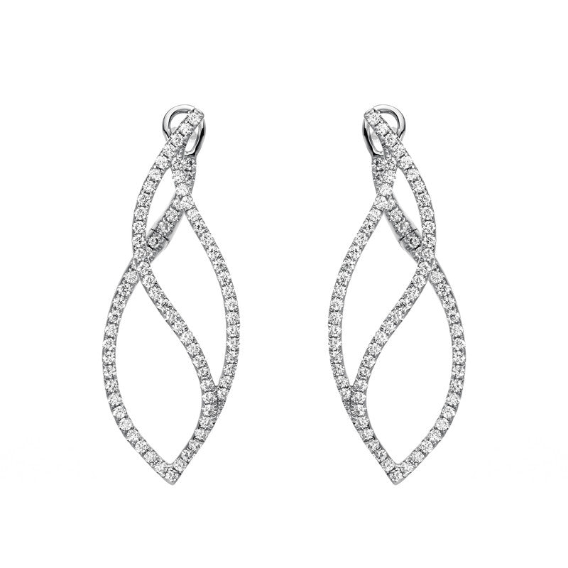 Ohrschmuck    aus 750/-18 Karat Weißgold mit 150 Diamanten 1