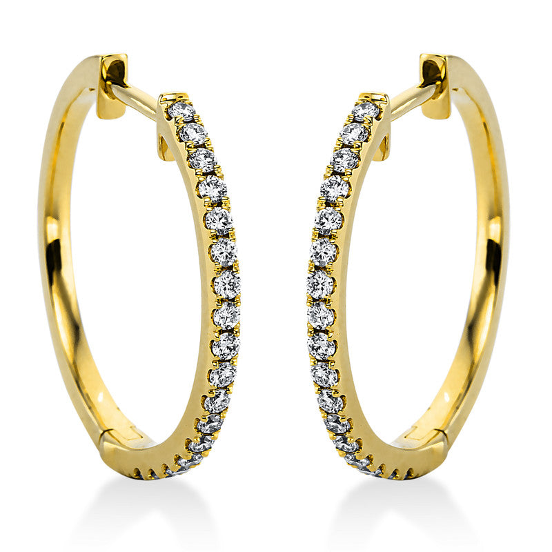 Creolen    aus 750/-18 Karat Gelbgold mit 34 Diamanten 0