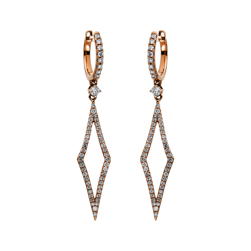 Ohrschmuck    aus 750/-18 Karat Rotgold mit 110 Diamanten 0