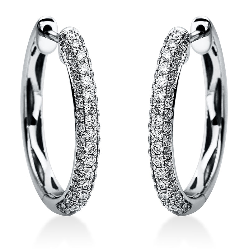 Creolen    aus 750/-18 Karat Weißgold mit 98 Diamanten 0