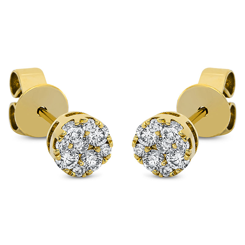 Ohrstecker    aus 750/-18 Karat Gelbgold mit 18 Diamanten 0