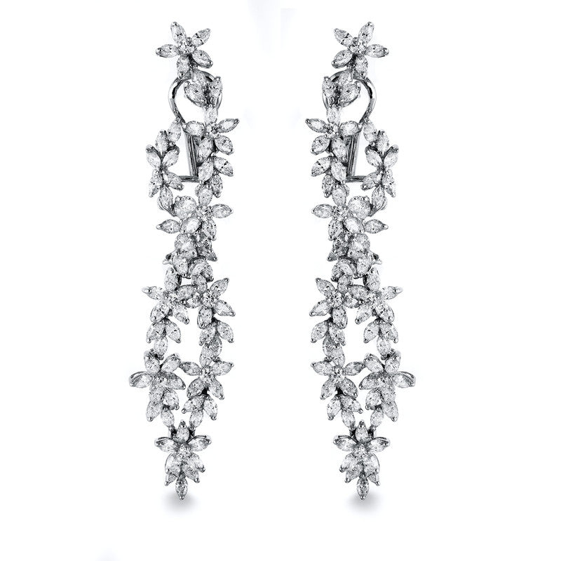 Ohrschmuck    aus 750/-18 Karat Weißgold mit 178 Diamanten 10