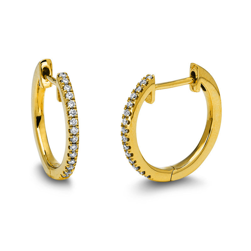 Creolen    aus 750/-18 Karat Gelbgold mit 30 Diamanten 0