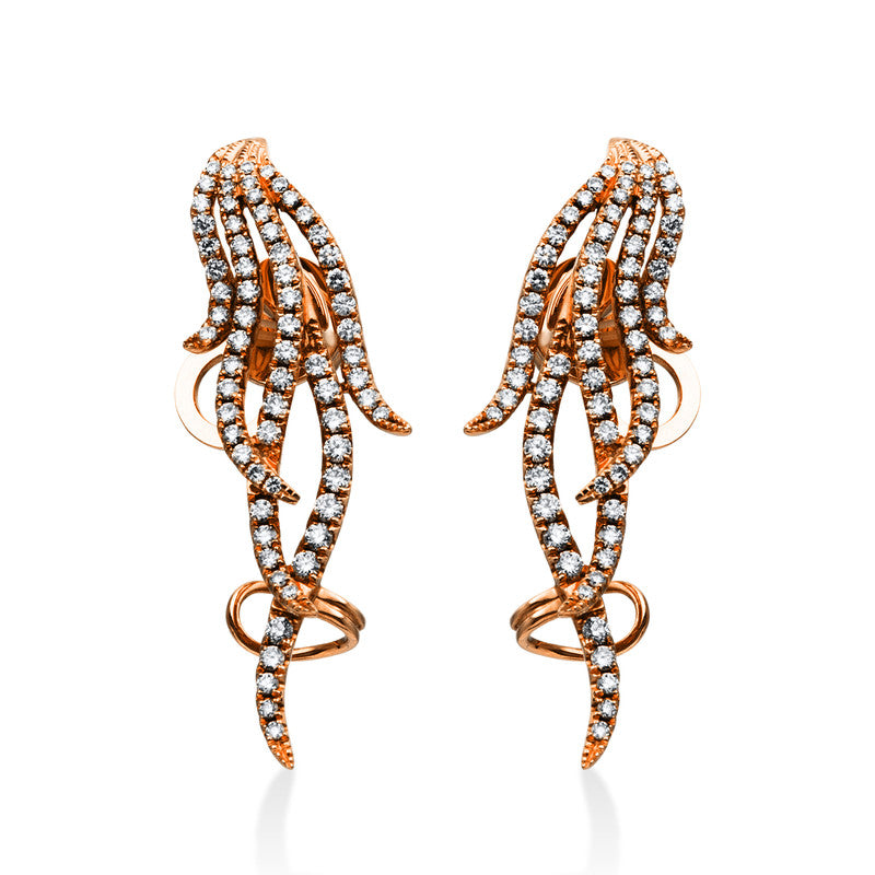 Ohrschmuck    aus 750/-18 Karat Rotgold mit 138 Diamanten 1