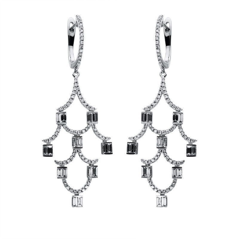 Ohrschmuck    aus 750/-18 Karat Weißgold mit 182 Diamanten 1