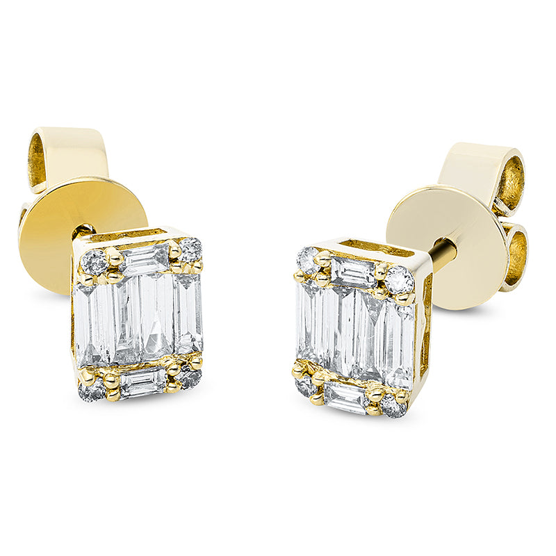 Ohrstecker    aus 750/-18 Karat Gelbgold mit 20 Diamanten 0