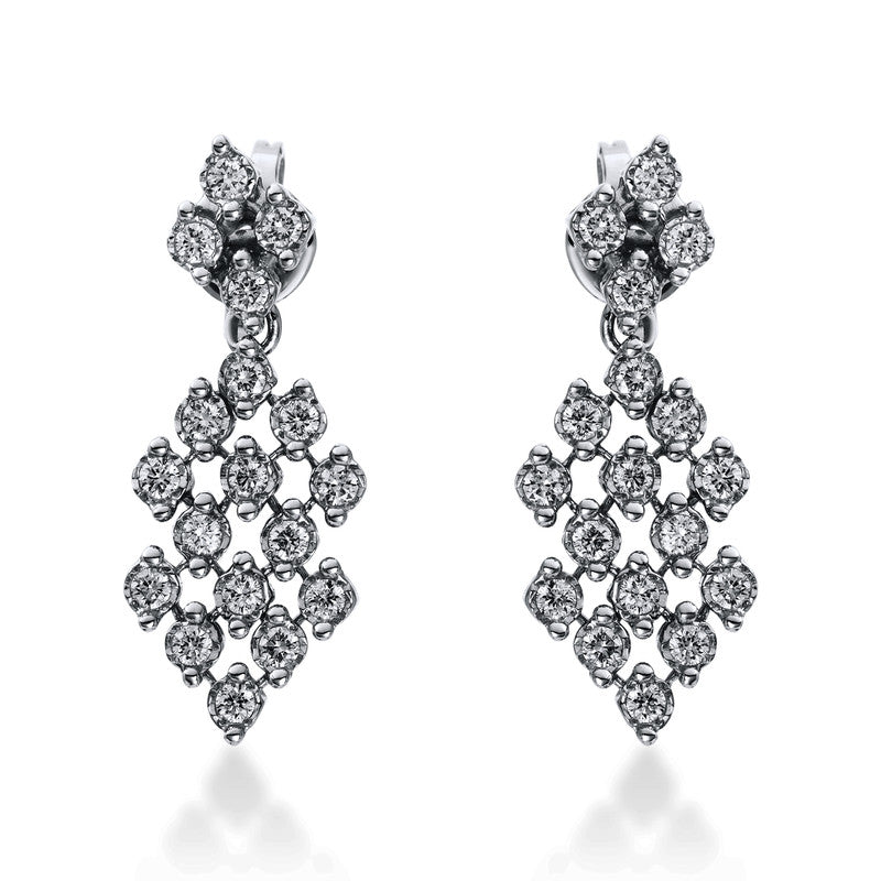 Ohrschmuck    aus 750/-18 Karat Weißgold mit 36 Diamanten 0