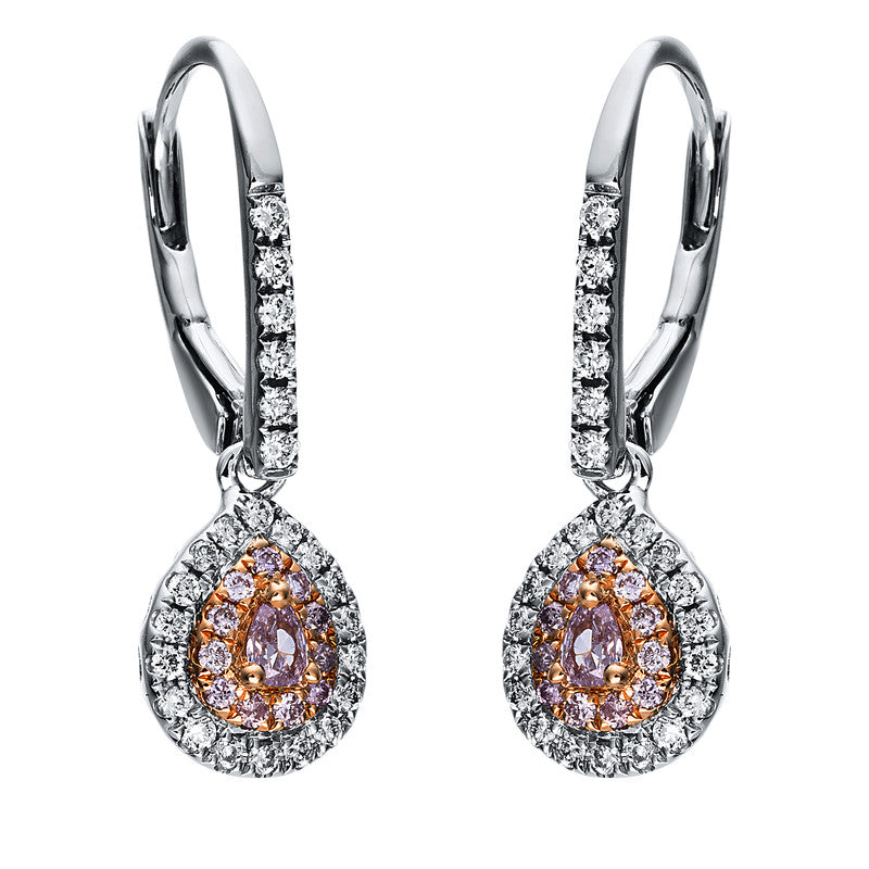 Ohrschmuck    aus 750/-18 Karat Weißgold / Rotgold mit 72 Diamanten 0