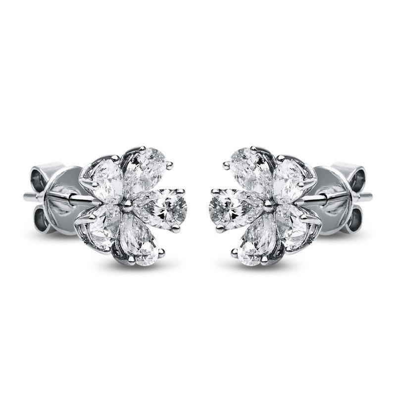 Ohrstecker    aus 750/-18 Karat Weißgold mit 10 Diamanten 1