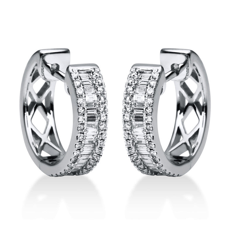 Creolen    aus 750/-18 Karat Weißgold mit 97 Diamanten 0