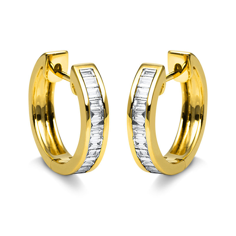 Creolen    aus 750/-18 Karat Gelbgold mit 24 Diamanten 0