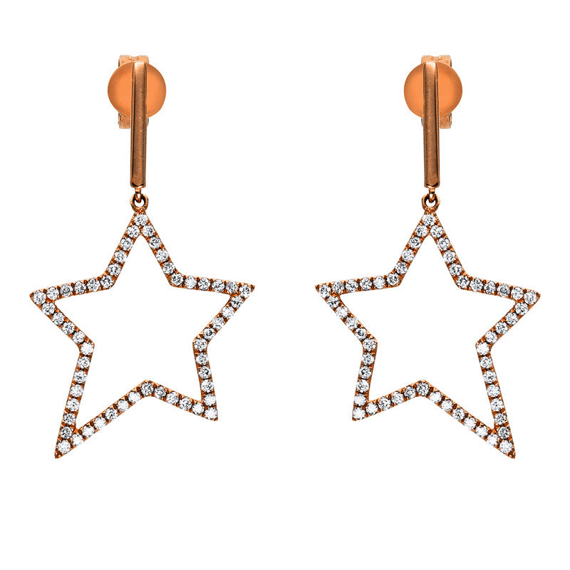 Ohrschmuck    aus 750/-18 Karat Rotgold mit 108 Diamanten 0