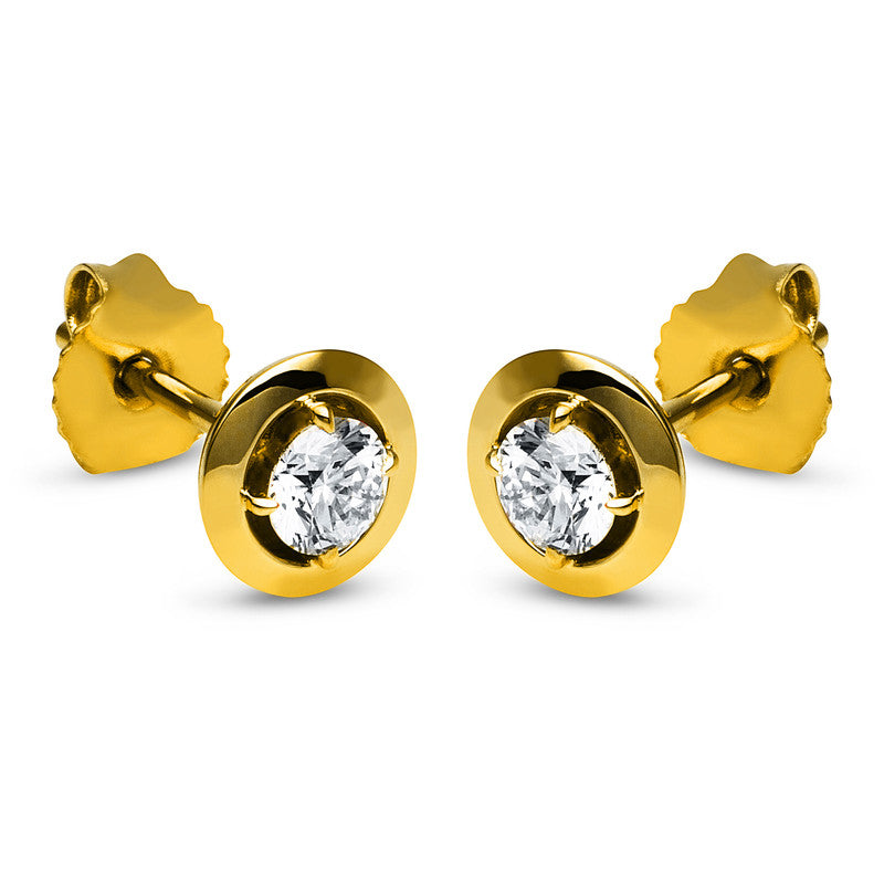Ohrstecker    aus 585/-14 Karat Gelbgold mit 2 Diamanten 0