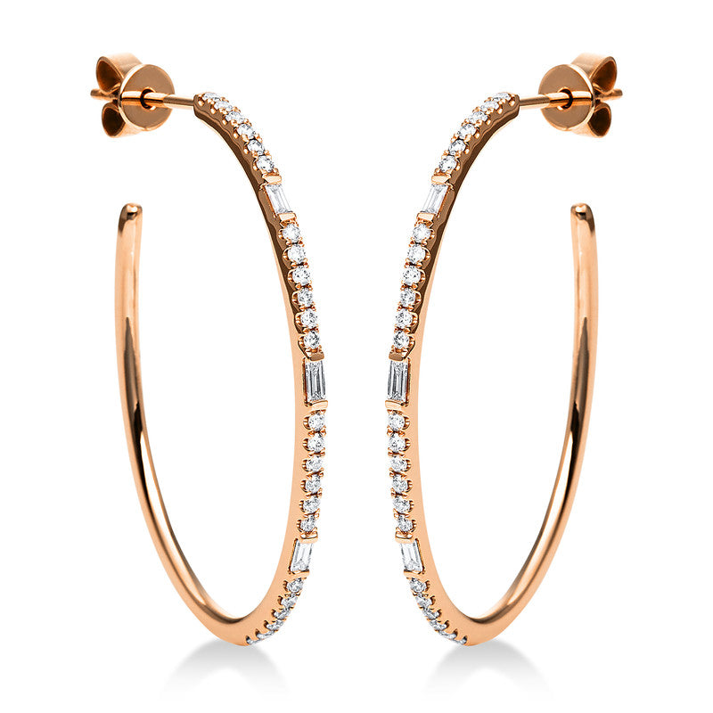 Creolen    aus 750/-18 Karat Rotgold mit 54 Diamanten 0